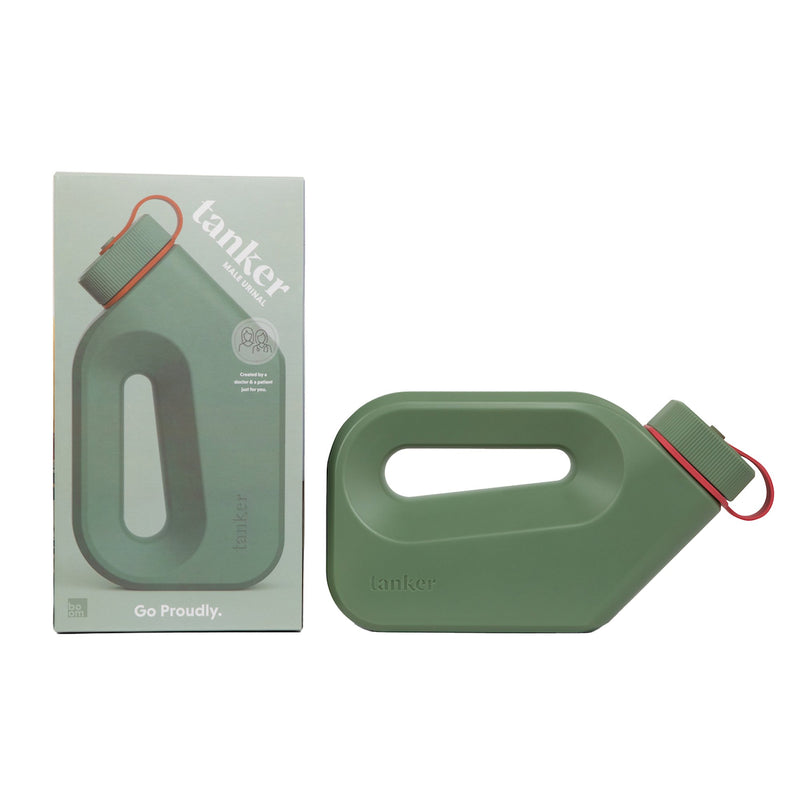 TANKER PORTABLE MALE URINAL, KHAKI GREEN, SOLD AS 24/CASE BOOM BTAPUBSM001KG