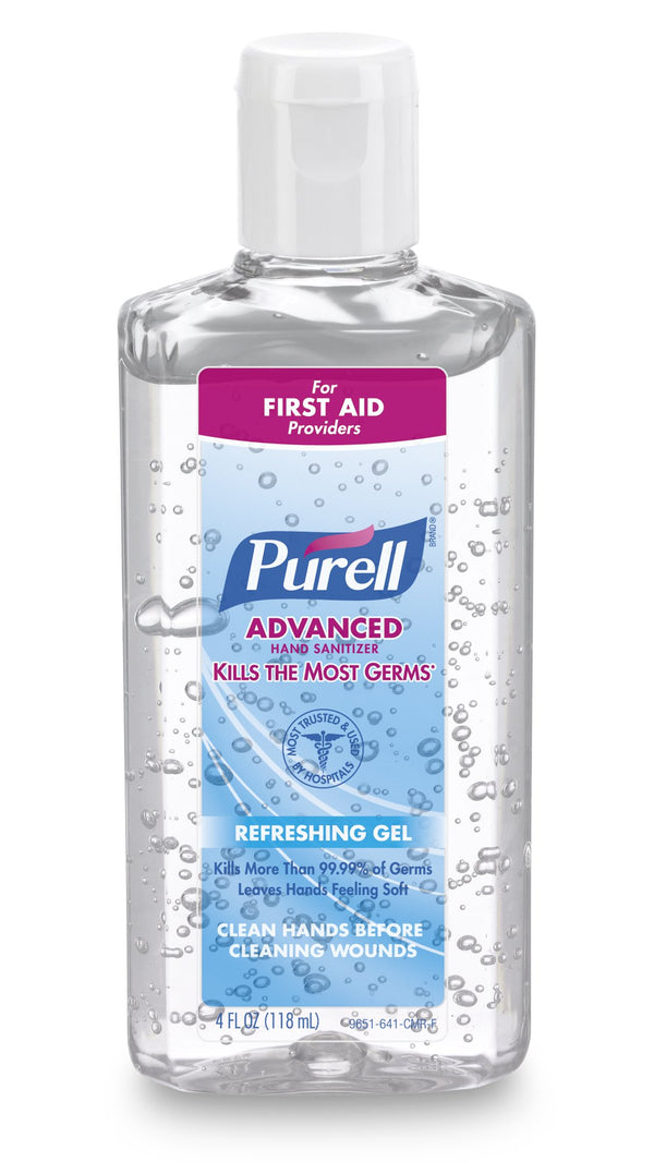PURELL® ADVANCED HAND SANITIZER 70% ALCOHOL GEL, BOTTLE, 4 OUNCES, FRUIT SCENT, SOLD AS 24/CASE GOJO 9651-24