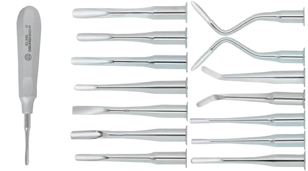 Dental Elevator Kit - Metal Handle - 14 pcs - Osung USA