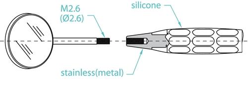 Mouth Mirror, Autoclavable Handle, Cone Socket, Red, D-Mhc-05 - Osung USA