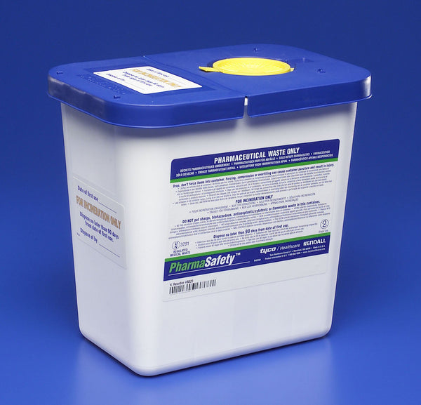PHARMASAFETY™ PHARMACEUTICAL WASTE CONTAINER, 2 GALLON, 10 X 10½ X 7¼ INCH, SOLD AS 1/EACH CARDINAL 8820