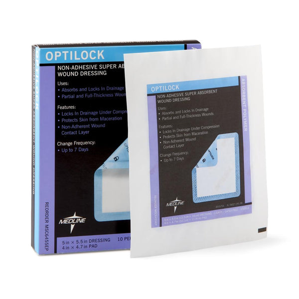 OPTILOCK NONADHESIVE DRESSING, 5 X 5½ INCH, SOLD AS 100/CASE MEDLINE MSC6455EP