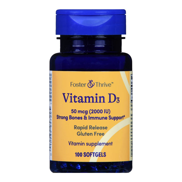 FOSTER & THRIVE™ VITAMIN D-3 50 MCG (2000 IU) RAPID RELEASE SOFTGELS, SOLD AS 1/BOTTLE MCKESSON 1093995724
