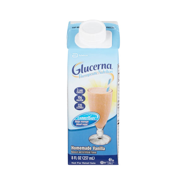 GLUCERNA® VANILLA THERAPEUTIC NUTRITION SHAKE, 8-OUNCE CARTON, SOLD AS 24/CASE ABBOTT 64922