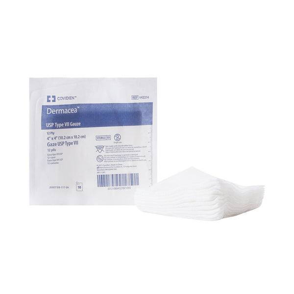 DERMACEA™ STERILE USP TYPE VII GAUZE SPONGE, 4 X 4 INCH, 12-PLY, SOLD AS 1280/CASE CARDINAL 442214