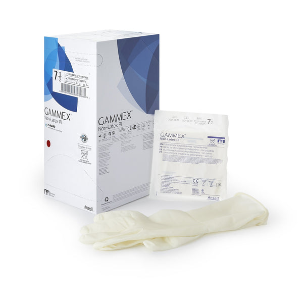 GAMMEX® NON-LATEX PI POLYISOPRENE SURGICAL GLOVE, SIZE 7.5, WHITE, SOLD AS 50/BOX ANSELL 20685775