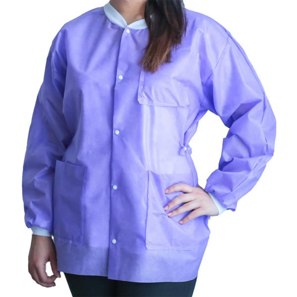 FITME™ LAB JACKET, LAVENDER, MEDIUM, SOLD AS 10/BAG DUKAL UGJ-6504-M