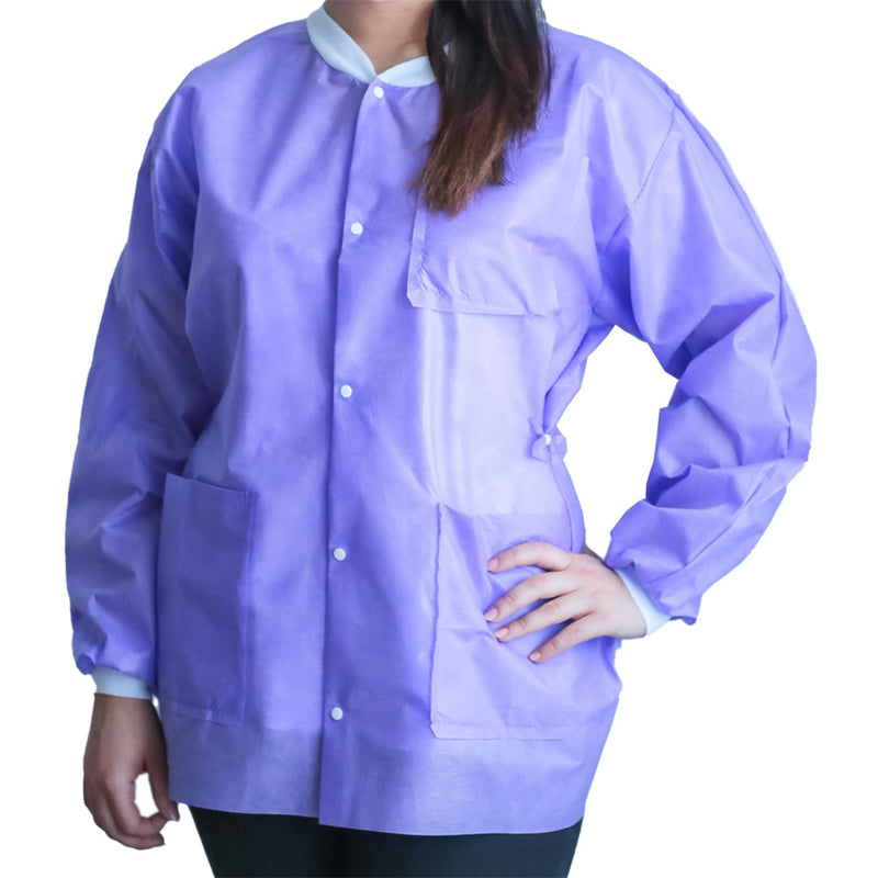 FITME™ LAB JACKET, LAVENDER, MEDIUM, SOLD AS 10/BAG DUKAL UGJ-6504-M