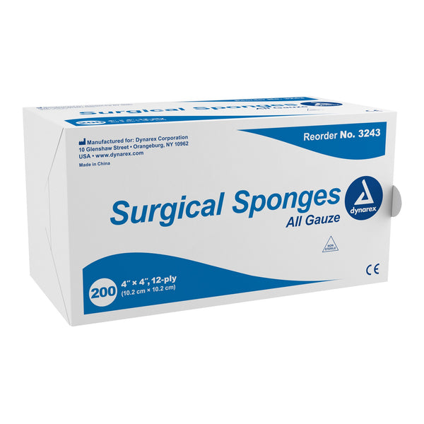 DYNAREX® GAUZE SPONGE, 4 X 4 INCH, 12-PLY, SOLD AS 1/PACK DYNAREX 3243