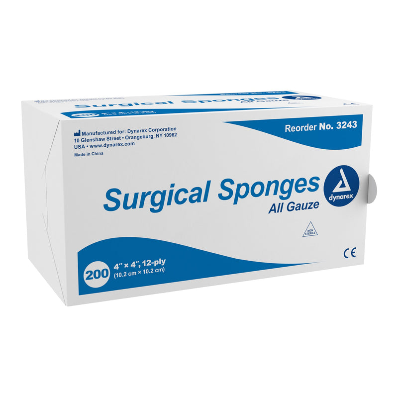 DYNAREX® GAUZE SPONGE, 4 X 4 INCH, 12-PLY, SOLD AS 10/CASE DYNAREX 3243