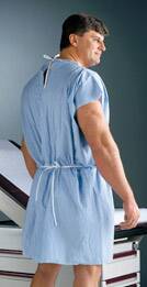 GRAHAM MEDICAL PATIENT EXAM GOWN, MEDIUM/LARGE, BLUE, SOLD AS 50/CASE GRAHAM 70222N