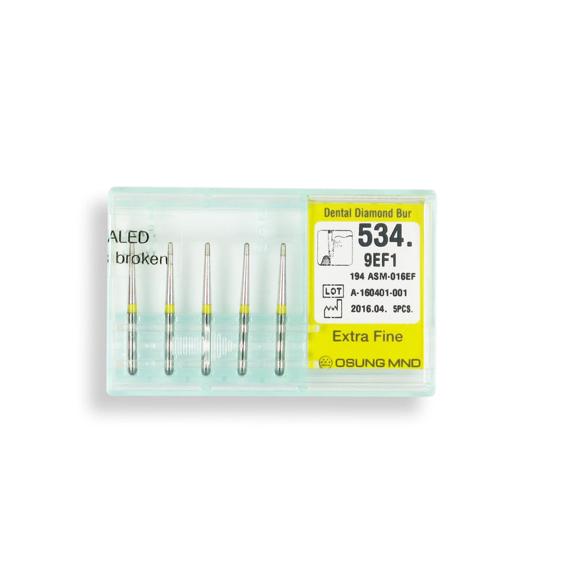 Torpedo, Long Neck 0.9 mm Dia. Extra Fine Grit Diamond Bur 5 per pack. 534.9EF1