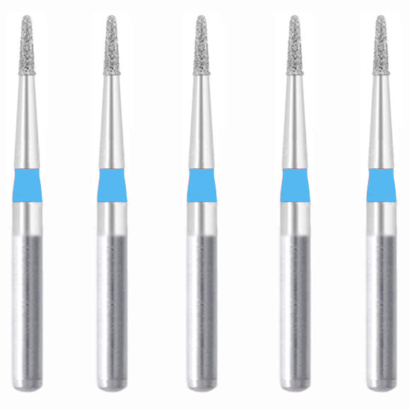 Needle Shaped, Short, Long Neck 0.8 mm Dia. Medium Grit Diamond Bur, 5 per pack. 539.8M2