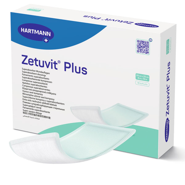 ZETUVIT® PLUS STERILE SUPERABSORBENT DRESSING, 8 X 10 INCH, SOLD AS 10/BOX HARTMANN 413113