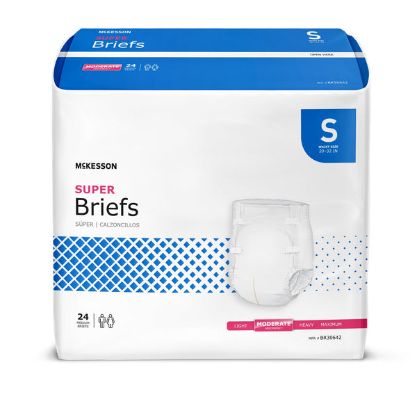 MCKESSON SUPER MODERATE ABSORBENCY INCONTINENCE BRIEFS, SMALL, SOLD AS 96/CASE MCKESSON BR30642