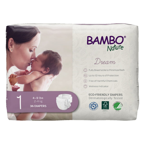 BAMBO® NATURE DIAPER, SIZE 1, SOLD AS 36/BAG ABENA 1000016923