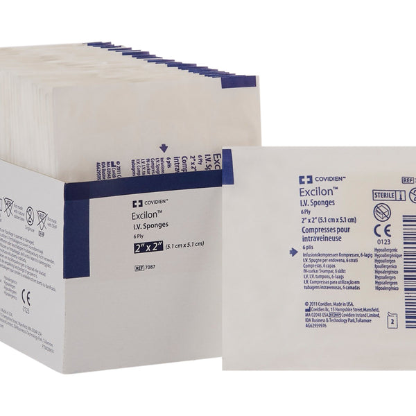 EXCILON™ I.V. / DRAIN SPLIT DRESSING, 2 X 2 INCH, SIX-PLY, SOLD AS 700/CASE CARDINAL 7087-