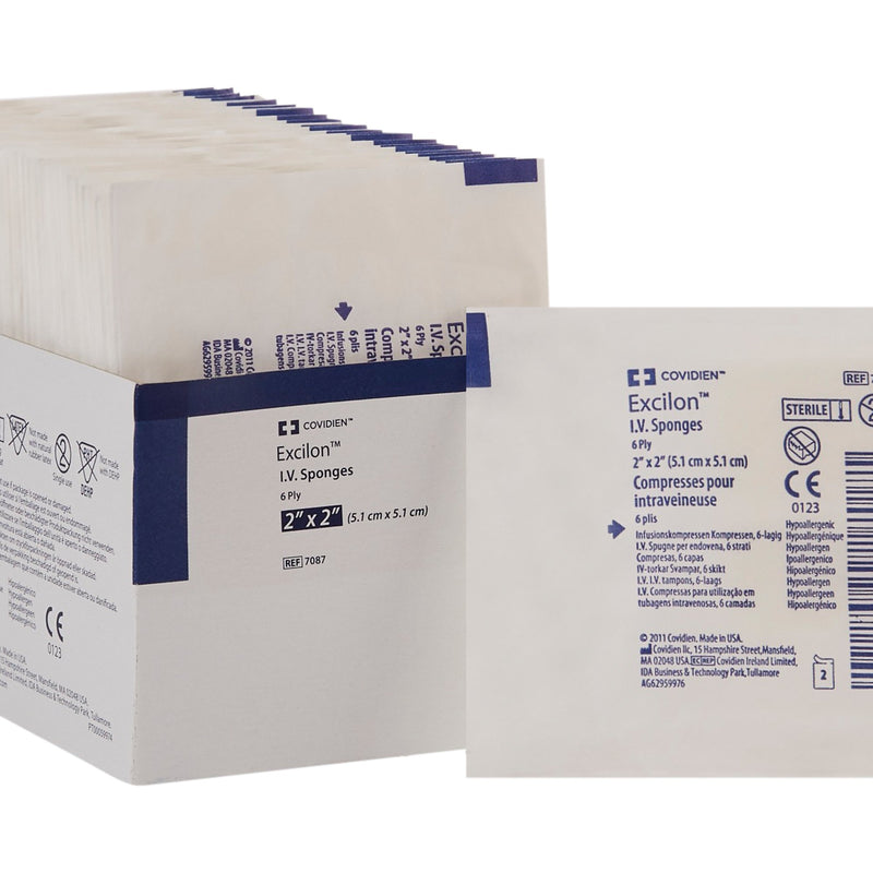 EXCILON™ I.V. / DRAIN SPLIT DRESSING, 2 X 2 INCH, SIX-PLY, SOLD AS 700/CASE CARDINAL 7087-