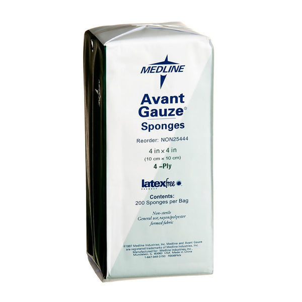 AVANT GAUZE® NONWOVEN SPONGE, 4 X 4 INCH, 4-PLY, SOLD AS 200/BAG MEDLINE NON25444
