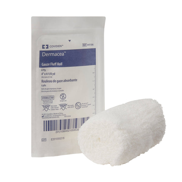 DERMACEA™ STERILE FLUFF BANDAGE ROLL, 4 INCH X 4-1/8 YARD, 6-PLY, SOLD AS 100/CASE CARDINAL 441106