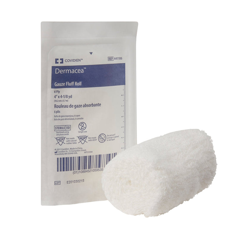 DERMACEA™ STERILE FLUFF BANDAGE ROLL, 4 INCH X 4-1/8 YARD, 6-PLY, SOLD AS 100/CASE CARDINAL 441106