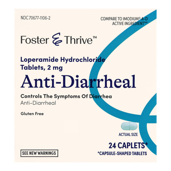 FOSTER & THRIVE™ ANTI-DIARRHEAL LOPERAMIDE HCL 2 MG CAPLETS, SOLD AS 24/CARTON MCKESSON 70677110602