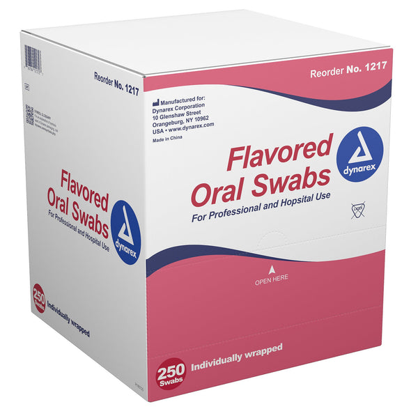 DYNAREX® ORAL SWABSTICKS WITH DENTRIFICE, SOLD AS 250/BOX DYNAREX 1217