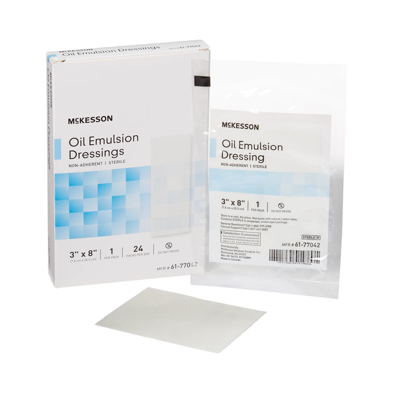 MCKESSON OIL EMULSION IMPREGNATED DRESSING, 3 X 8 INCH, SOLD AS 24/BOX MCKESSON 61-77042