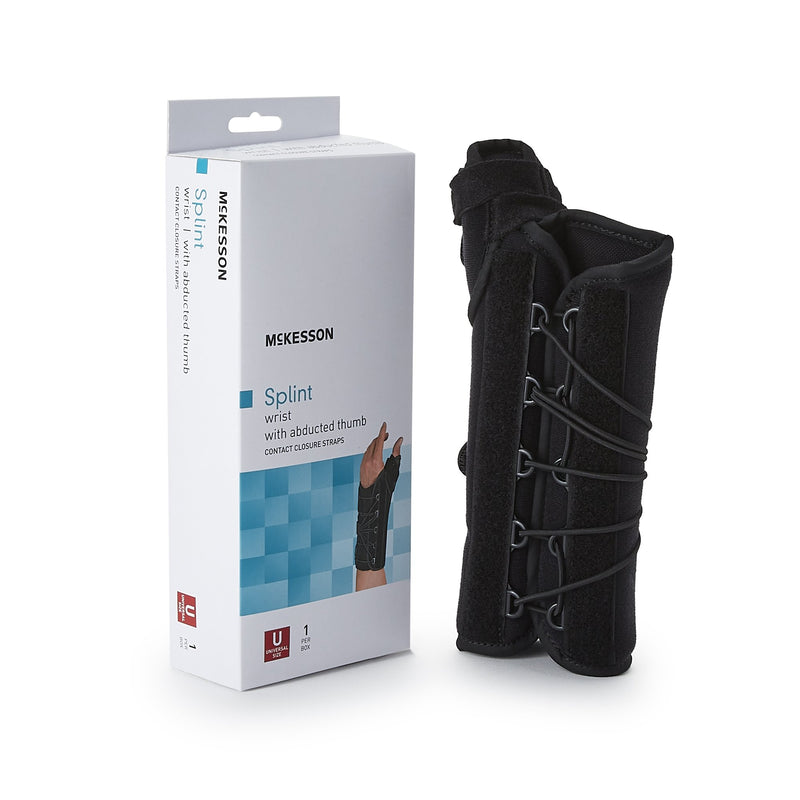 MCKESSON RIGHT WRIST SPLINT WITH ABDUCTED THUMB, ONE SIZE FITS MOST, SOLD AS 1/EACH MCKESSON 155-81-87480