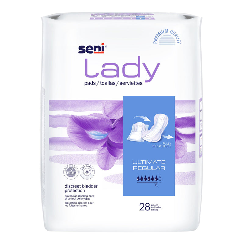 SENI® LADY ULTIMATE ABSORBENCY BLADDER CONTROL PADS, REGULAR, SOLD AS 224/CASE TZMO S-6P28-PS1