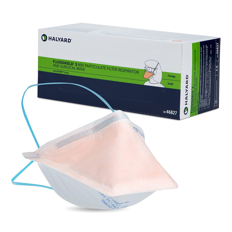 FLUIDSHIELD® PARTICULATE RESPIRATOR / SURGICAL MASK, SOLD AS 35/BOX O&M 46827