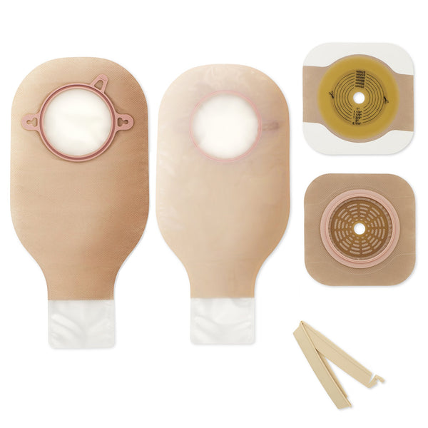 NEW IMAGE™ 19104 TWO-PIECE CLEAR ILEOSTOMY/COLOSTOMY POUCH, 70 MM FLANGE, BLUE, SOLD AS 5/BOX HOLLISTER 19104