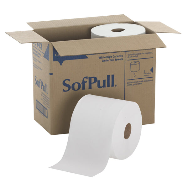 SOFPULL® WHITE PAPER TOWEL, 8,400 FEET, 4 ROLLS PER CASE, SOLD AS 4/CASE GEORGIA 28143