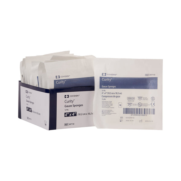 CURITY™ STERILE USP TYPE VII GAUZE SPONGE, 4 X 4 INCH, 12-PLY, SOLD AS 160/CASE CARDINAL 397110