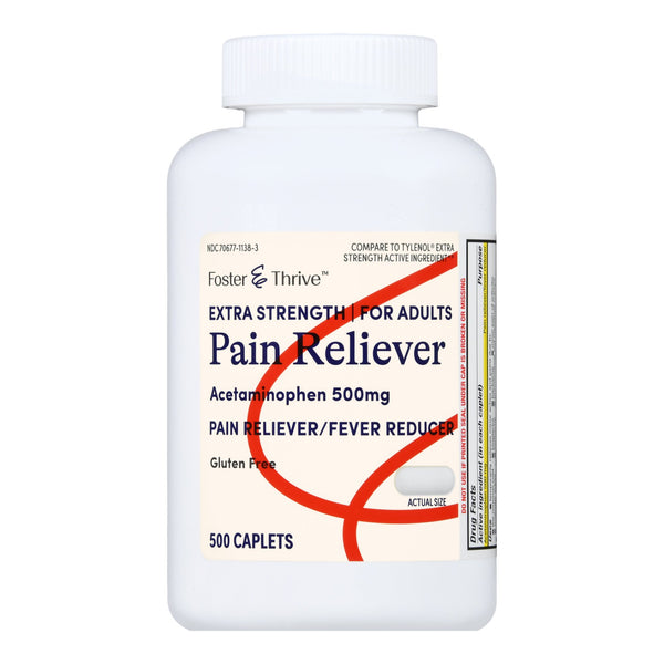 FOSTER & THRIVE™ EXTRA STRENGTH PAIN RELIEVER ACETAMINOPHEN 500 MG CAPLETS, SOLD AS 1/BOTTLE MCKESSON 70677113803