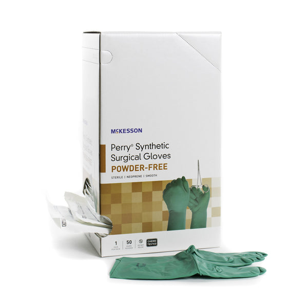MCKESSON PERRY® PERFORMANCE PLUS POLYCHLOROPRENE SURGICAL GLOVE, SIZE 5.5, GREEN, SOLD AS 200/CASE MCKESSON 20-2555N