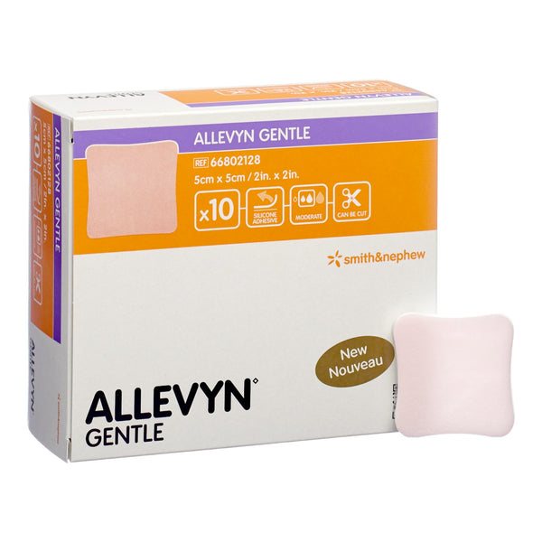 ALLEVYN GENTLE BORDER SILICONE FOAM DRESSING, 2 X 2 INCH, SOLD AS 10/BOX SMITH 66802128