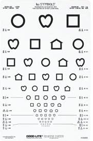 LEA SYMBOLS® DISTANCE VISION EYE CHART, SOLD AS 1/EACH GOOD-LITE 250412