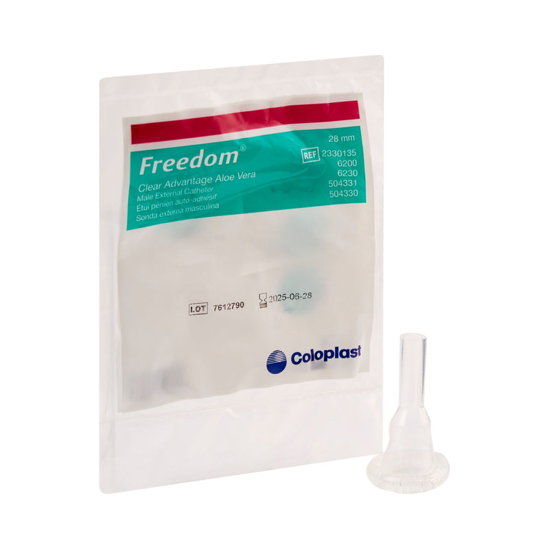 FREEDOM® CLEAR ADVANTAGE MALE EXTERNAL CATHETER, SELF-ADHESIVE, MEDIUM, 28MM, SOLD AS 100/CASE COLOPLAST 6200
