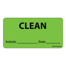 LABEL, CLEAN INITIALS DATE 1"GRN 2 15/16"X1 1/2" (333/RL), 1/RL