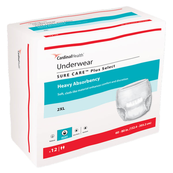 SURE CARE™ PLUS HEAVY ABSORBENT UNDERWEAR, 2X-LARGE, SOLD AS 48/CASE CARDINAL 1560P