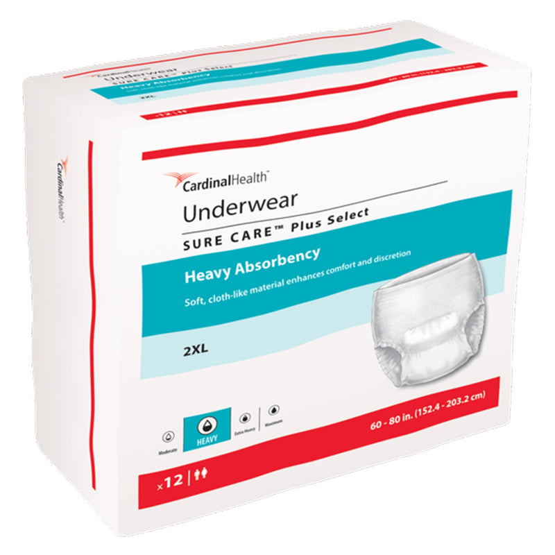 SURE CARE™ PLUS HEAVY ABSORBENT UNDERWEAR, 2X-LARGE, SOLD AS 48/CASE CARDINAL 1560P