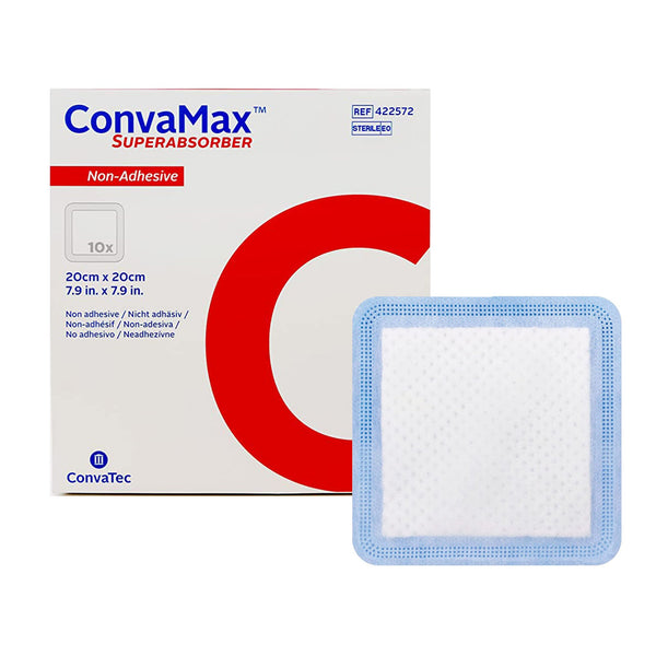 CONVAMAX™ SUPERABSORBER SUPER ABSORBENT DRESSING, 8 X 8 INCH, SOLD AS 10/BOX CONVATEC 422572