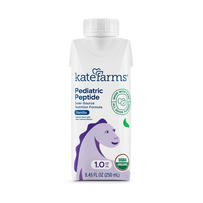 KATE FARMS® PEDIATRIC PEPTIDE 1.0 SOLE-SOURCE NUTRITION FORMULA, VANILLA 8.45-OZ, SOLD AS 1/EACH KATE 811112030539
