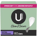 U BY KOTEX® SECURITY® LIGHTDAYS® LINERS, EXTRA-COVERAGE, SOLD AS 80/PACK KIMBERLY 48374
