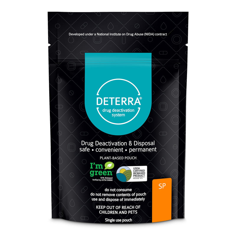 DETERRA® DRUG DISPOSAL POUCH FOR DISPOSAL OF PHARMACEUTICALS, SMALL, SOLD AS 250/CASE VERDE 7001-CASE