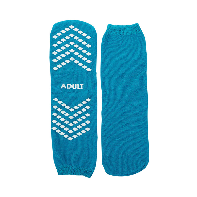 MCKESSON SINGLE TREAD SLIPPER SOCKS, LARGE, TEAL, SOLD AS 48/CASE MCKESSON 16-SCE1