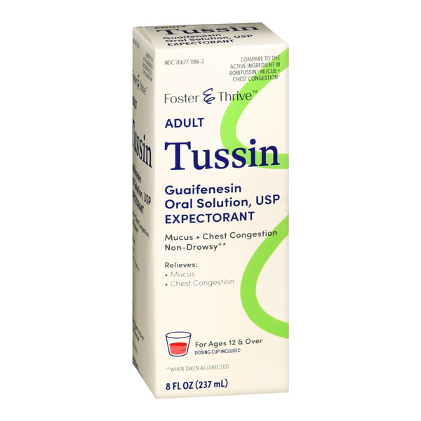 THRIVE & FOSTER™ ADULT TUSSIN GUAIFENESIN ORAL SOLUTION, USP, SOLD AS 1/EACH MCKESSON 70677118602