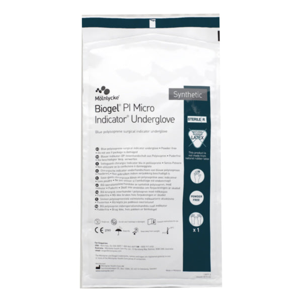 BIOGEL® PI MICRO INDICATOR® POLYISOPRENE SURGICAL UNDERGLOVE, SIZE 8.5, BLUE, SOLD AS 4/CASE MOLNLYCKE 48985
