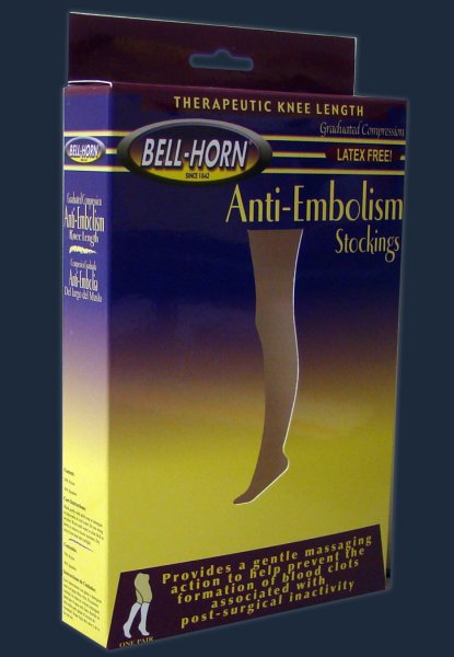 BELL-HORN® KNEE LENGTH ANTI-EMBOLISM STOCKINGS, LARGE, BLACK, SOLD AS 1/PAIR DJO 11300L